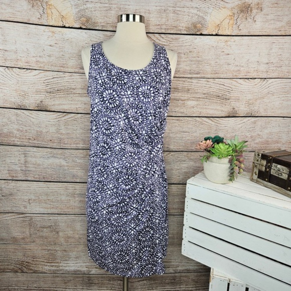 Splendid Sleeveless‎ Tank Dress Purple White Print Casual Womens Medium